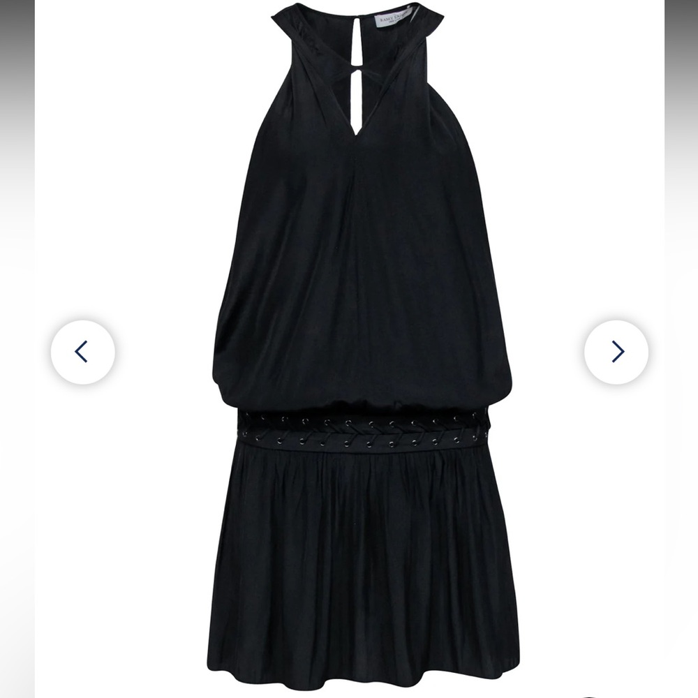 Ramy Brook Lace-Up Drop Waist "Kiara" Dress size xs - grayish black